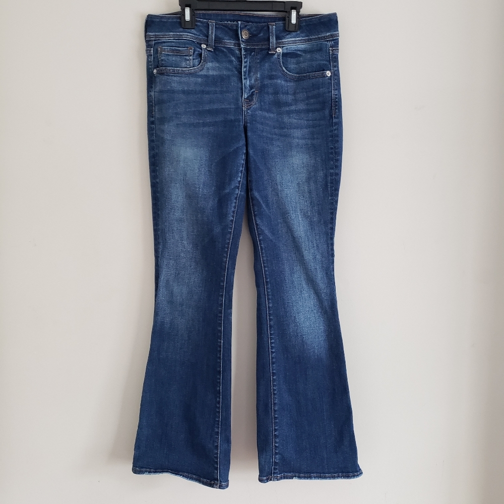 American Eagle Super Stretch Kick Boot Dark-Wash Jean sz 8s